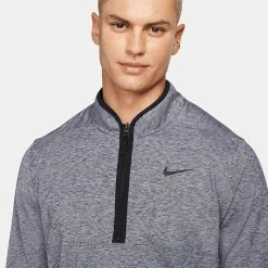 Nike Dry Victory Heather 1/2 Zip Golf Sweater -Putter Sales Nike Victory Heather 1 2 Zip Golf Sweater Obsidian Black DH1261 451 SWNIK257 Model 2