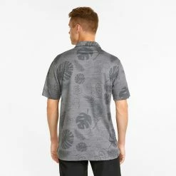 Puma Cloudspun Leaves 'n' Flowers Golf Polo Shirt -Putter Sales PUMA SS22 Cloudspun Leaves n Flowers Polo Shirt 532975 01 Code SHPUM610 M Quite Shade Heather model 3