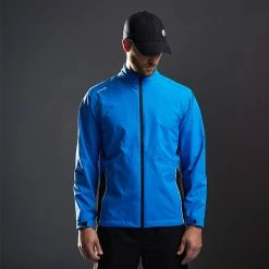 Ping Sensor Dry Waterproof Golf Jacket -Putter Sales Ping AW22 Sensor Dry Waterproof Jacket PO3490 FBB WJPIN066 French Blue Black Model 1