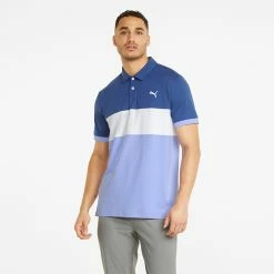 Puma Cloudspun Highway Golf Polo Shirt -Putter Sales Puma AW22 Cloudspun Highway Polo 532972 07 Blue Blazing Lavender Pop Model 1