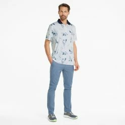 Puma MATTR Lowlands Golf Polo Shirt -Putter Sales Puma AW22 Mattr Lowlands Polo 535453 01 SHPUM636 Bright White Navy Blazer S Model 2