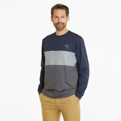 Puma Cloudspun Crew Golf Popover 9 Puma Cloudspun Crew Golf Popover -Putter Sales Puma SS22 Cloudspun Crew Golf Popover Puma Navy Blazer Heather Quiet Shade Heather 535458 02 SWPUM264 Model 1