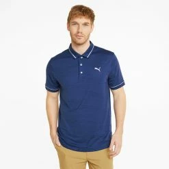 Puma Cloudspun Monarch Golf Polo Shirt -Putter Sales Puma Cloudspun Monarch Golf Polo Shirt Blazing Blue Heather High Rise 530991 24 SHPUM644 Model 1