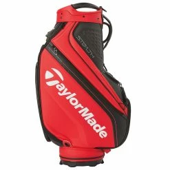 TaylorMade 2022 Stealth Golf Tour Staff Bag -Putter Sales TaylorMade 2022 Tour Staff Bag Black Red 3