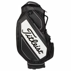 Titleist Jet Black Premium StaDry Golf Cart Bag -Putter Sales Titleist 2022 Tour Series Premium StaDry Cart Bag Black White 3