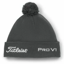 Titleist Tour Pom Pom Golf Beanie -Putter Sales Titleist Tour Pom Pom Golf Beanie Charcoal White 3