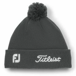Titleist Tour Pom Pom Golf Beanie -Putter Sales Titleist Tour Pom Pom Golf Beanie Charcoal White 4