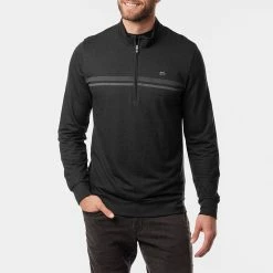TravisMathew Hot Cocoa 1/2 Zip Golf Sweater -Putter Sales Travis Mathew AW21 Hot Cocoa Sweater 1MV370 0BSH Code SWTRA012 M Black Sharkskin Model 1