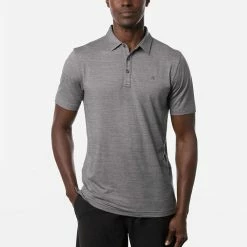TravisMathew The Heater Golf Polo Shirt Black -Putter Sales Travis Mathew SS21 The Heater Golf Polo Shirt 1MW395 Code SHTRA037 M Sleet Quit Shade model 1