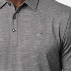TravisMathew The Heater Golf Polo Shirt Black -Putter Sales Travis Mathew SS21 The Heater Golf Polo Shirt 1MW395 Code SHTRA037 M Sleet Quit Shade model 2