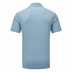 TravisMathew The Heater Golf Polo Shirt Black 8 TravisMathew The Heater Golf Polo Shirt Black -Putter Sales Travis Mathew SS21 The Heater Golf Polo Shirt 1MW395 Code SHTRA040 M Heather Heritage Blue Back