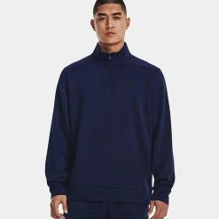 Underarmour Under Armour Fleece 1/4 Zip Golf Sweater -Putter Sales Under Armour AW22 1 4 Zip Sweater 1373358 410 SWUND174 XXL Midnight Navy Black Model 1