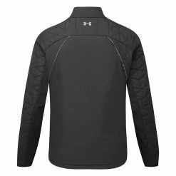 Underarmour Under Armour CG Reactor Golf Wind Jacket -Putter Sales Under Armour AW22 CG Reactor VLAP Golf Hybrid Wind Top 1376336 408 WTUND103 Black Black Reflective Back