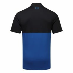 Underarmour Under Armour Performance Blocked Golf Polo Shirt -Putter Sales Under Armour AW22 Performance Blocked Polo Shirt 1370109 002 SHUND294 XXXL Black Versa Blue Versa Blue Back