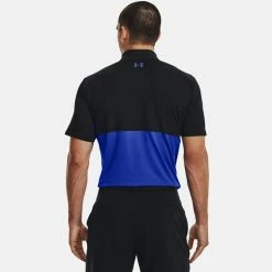 Underarmour Under Armour Performance Blocked Golf Polo Shirt -Putter Sales Under Armour AW22 Performance Blocked Polo Shirt 1370109 002 SHUND294 XXXL Black Versa Blue Versa Blue Model 3