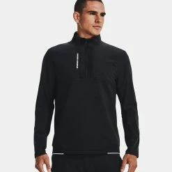 Underarmour Under Armour Storm Daytona 1/2 Zip Golf Sweater -Putter Sales Under Armour AW22 Storm Daytona Half Zip Wind Top 1373409 001 WTUND093 Black Black Reflective Model 1