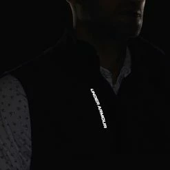 Underarmour Under Armour Storm Daytona 1/2 Zip Golf Vest -Putter Sales Under Armour AW22 Storm Daytona Vest Wind Top 1373408 001 WTUND090 Black Black Reflective Model 2