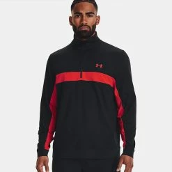 Underarmour Under Armour Storm 1/2 Zip Golf Sweater 9 Underarmour Under Armour Storm 1/2 Zip Golf Sweater -Putter Sales Under Armour AW22 Storm Midlayer 1 2 Zip Sweater 1370119 003 SWUND177 S Black Radio Red Radio Red Model 1