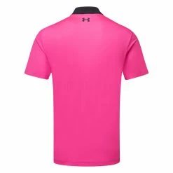 Underarmour Under Armour Performance 3.0 Colour Block Golf Polo Shirt -Putter Sales Under Armour SS23 Performance 3.0 Colour Block Polo Shirt 1377375 001 SHUND312 S Black Rebel Pink Black Back
