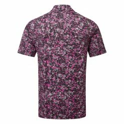 Underarmour Under Armour Playoff 3.0 Floral Speckle Stripe Golf Polo Shirt -Putter Sales Under Armour SS23 Playoff 3.0 Floral Speckle Polo Shirt 1378677 002 SHUND325 S Black Rebel Pink Black Back