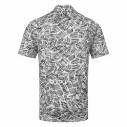 Underarmour Under Armour Playoff 3.0 Palm Sketch Stripe Golf Polo Shirt -Putter Sales Under Armour SS23 Playoff 3.0 Palm Sketch Polo Shirt 1378677 103 SHUND327 S White Black Black Back