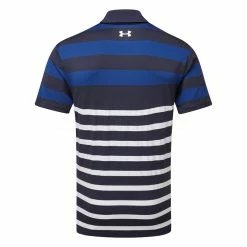 Underarmour Under Armour Playoff 3.0 Rugby YD Golf Polo Shirt -Putter Sales Under Armour SS23 Playoff 3.0 Rugby YD Stripe Polo Shirt 1378676 411 SHUND320 S Midnight Navy Blue Mirage White Back