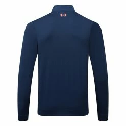 Underarmour Under Armour Storm 1/2 Zip Golf Sweater -Putter Sales Under Armour Storm 1 2 Zip Golf Sweater Academy White Rush Red 1370119 409 SWUND166 Back