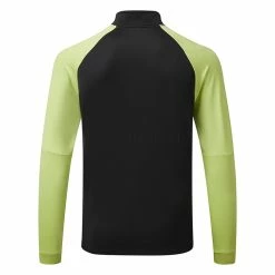 Adidas Colour Block 1/4 Zip Golf Sweater -Putter Sales adidas SS22 Colour Block 1 4 Zip Golf Sweater HC5572 Black Pulse Lime Back