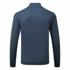 Adidas Primegreen UPF Lightweight 1/4 Zip Golf Sweater -Putter Sales adidas SS22 Primegreen UPF Lightweight 1 4 Zip Golf Sweater Crew HF2974 Navy White Back