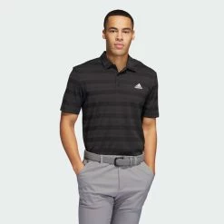 Adidas Two Colour Stripe Primegreen Golf Polo Shirt 9 Adidas Two Colour Stripe Primegreen Golf Polo Shirt -Putter Sales adidas SS22 Two Colour Stripe Primegreen Golf Polo Shirt Black Grey Six HI5180 SHADI659 Model 1