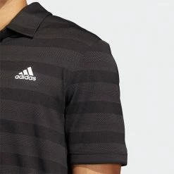 Adidas Two Colour Stripe Primegreen Golf Polo Shirt 10 Adidas Two Colour Stripe Primegreen Golf Polo Shirt -Putter Sales adidas SS22 Two Colour Stripe Primegreen Golf Polo Shirt Black Grey Six HI5180 SHADI659 Model 2