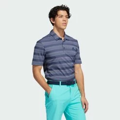 Adidas Two Colour Stripe Primegreen Golf Polo Shirt -Putter Sales adidas SS22 Two Colour Stripe Primegreen Golf Polo Shirt HI5181 M SHADI658 Navy White Model 3