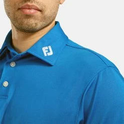 FootJoy Stretch Pique Solid Golf Polo Shirt -Putter Sales footjoy pique ss shirt ath 91817 cobalt model 2