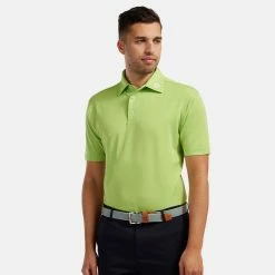 FootJoy Stretch Pique Solid Golf Polo Shirt -Putter Sales footjoy pique ss shirt ath 91818 lime Model 1
