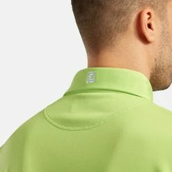 FootJoy Stretch Pique Solid Golf Polo Shirt -Putter Sales footjoy pique ss shirt ath 91818 lime Model 2