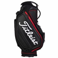 Titleist Jet Black Golf Tour Staff Bag -Putter Sales jetblackstafftourbagblackred4