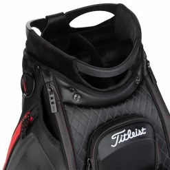 Titleist Jet Black Golf Tour Staff Bag -Putter Sales jetblackstafftourbagblackred5
